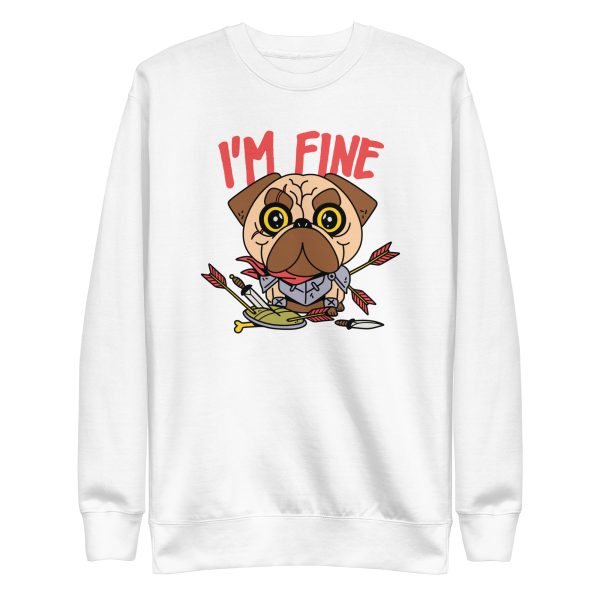 unisex-premium-sweatshirt-white-front-6a9d70c491e9e.jpg Warrior Pug Sweatshirt