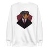 unisex-premium-sweatshirt-white-front-6a9d7701b9fcb.jpg Suited Dog Sweatshirt