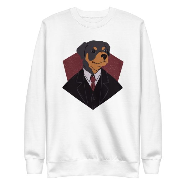 unisex-premium-sweatshirt-white-front-6a9d7701b9fcb.jpg Suited Dog Sweatshirt