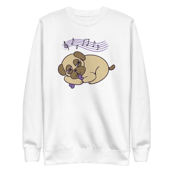 unisex-premium-sweatshirt-white-front-6a9d778e8f975.jpg Sleepy Pug Sweatshirt