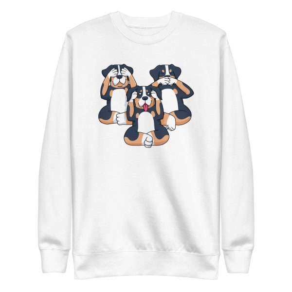 unisex-premium-sweatshirt-white-front-6a9f896f06d72.jpg Three Dogs Sweatshirt