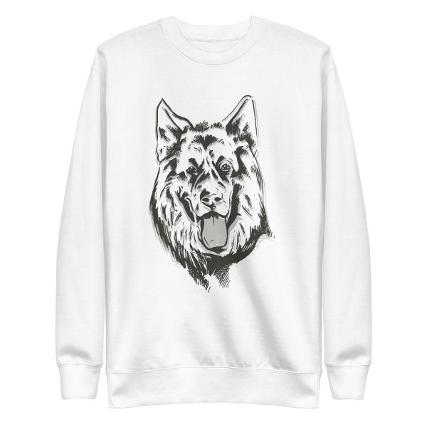 unisex-premium-sweatshirt-white-front-6a9fe4545bc3a.jpg German Shepherd Linear Sweatshirt