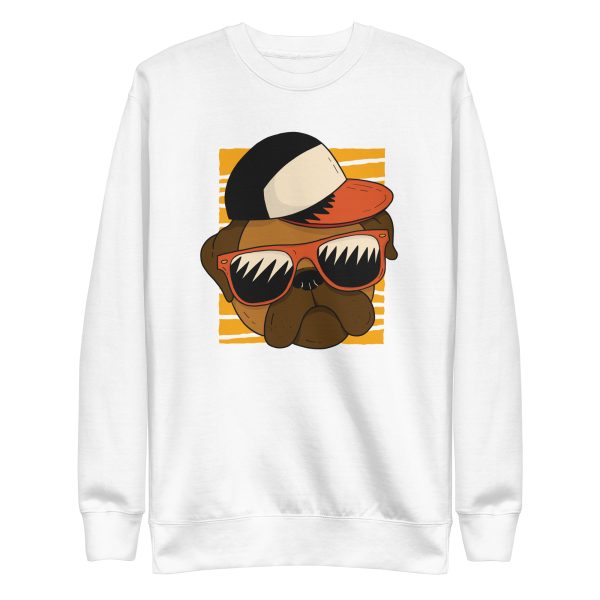 unisex-premium-sweatshirt-white-front-6aa184c050613.jpg Cool Pug Sweatshirt