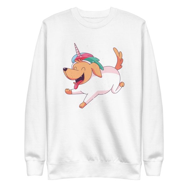 unisex-premium-sweatshirt-white-front-6aa1854cadca9.jpg Unicorn Dog Sweatshirt
