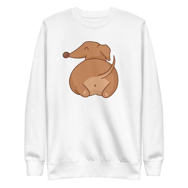 unisex-premium-sweatshirt-white-front-6aa18684b81ef.jpg Dachshund Butt Sweatshirt