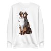 unisex-premium-sweatshirt-white-front-6aa186a9a157d.jpg Australian Shepherd Dog Sweatshirt