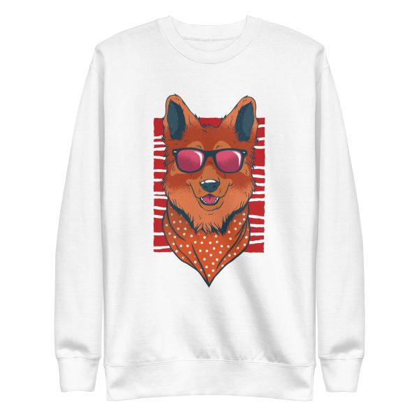unisex-premium-sweatshirt-white-front-6aa1874917fb5.jpg German Shepherd Glasses Sweatshirt