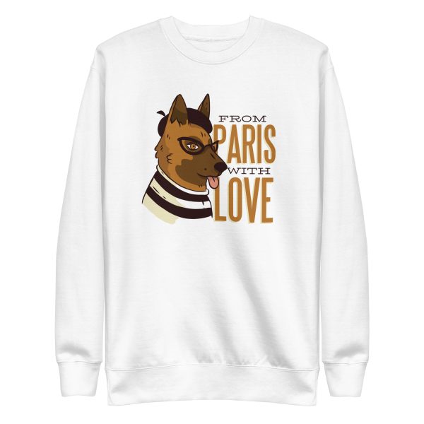 unisex-premium-sweatshirt-white-front-6aa187e08d789.jpg Paris German Shepherd Sweatshirt