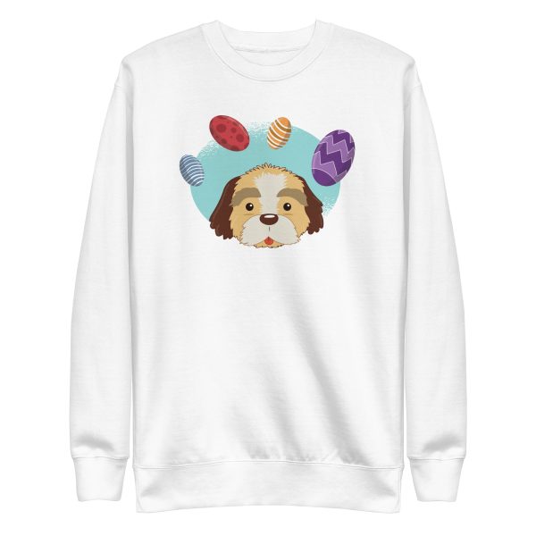 unisex-premium-sweatshirt-white-front-6aa18ad258d2a.jpg Easter Dog Sweatshirt