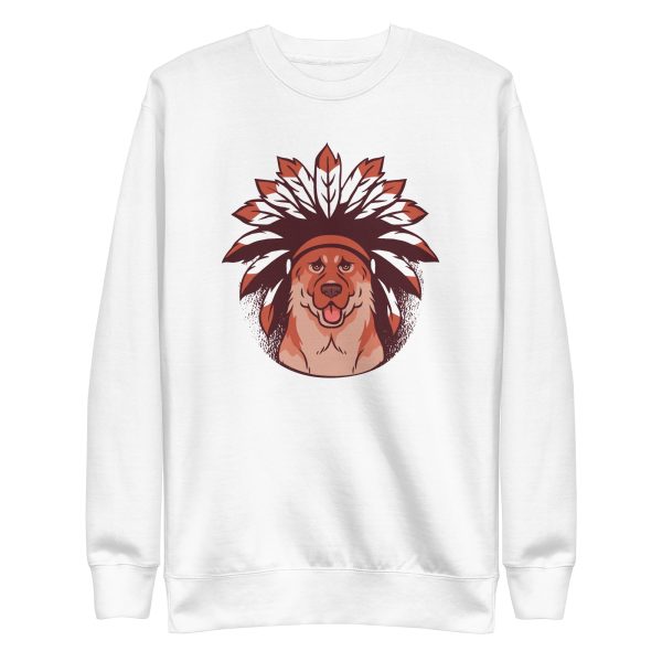 unisex-premium-sweatshirt-white-front-6aa18b441b142.jpg German Shepherd Native Sweatshirt
