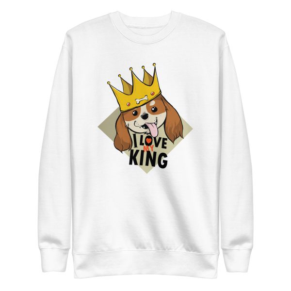 unisex-premium-sweatshirt-white-front-6aa1ca2c6a8a3.jpg King Dog Sweatshirt
