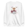 unisex-premium-sweatshirt-white-front-6aa1cc04e8753.jpg Drummer Dog Sweatshirt