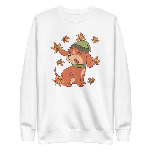 unisex-premium-sweatshirt-white-front-6aa1cde071202.jpg Fall Dog Sweatshirt
