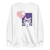unisex-premium-sweatshirt-white-front-6aa3c64e77776.jpg Cat With Balloon Sweatshirt