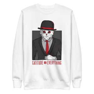 unisex-premium-sweatshirt-white-front-6aa460aaf0042.jpg Catitude Is Everything Sweatshirt