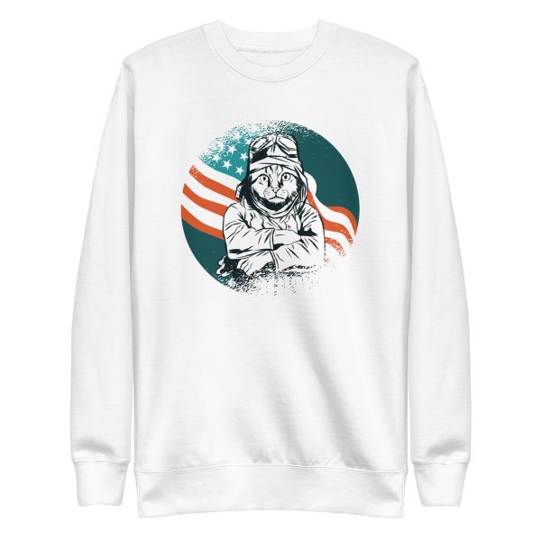 unisex-premium-sweatshirt-white-front-6aa4621fa6c9d.jpg Pilot Cat Sweatshirt