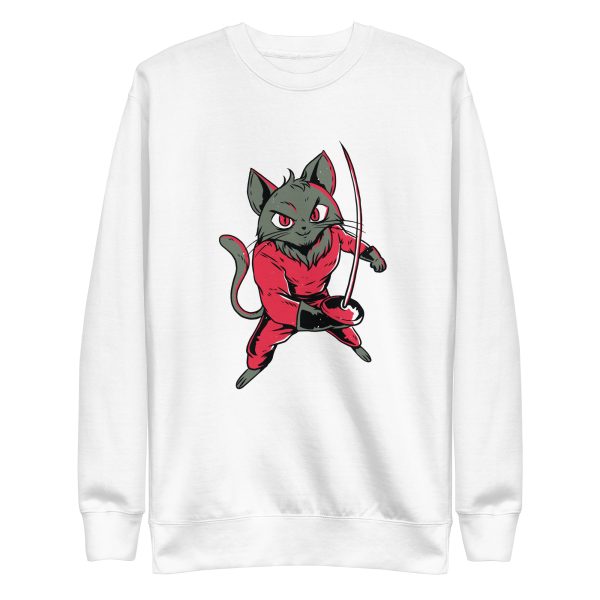 unisex-premium-sweatshirt-white-front-6aa463728ac89.jpg Fencing Cat Sweatshirt