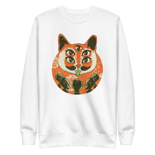 unisex-premium-sweatshirt-white-front-6aa464055df5a.jpg Alien Cat Sweatshirt