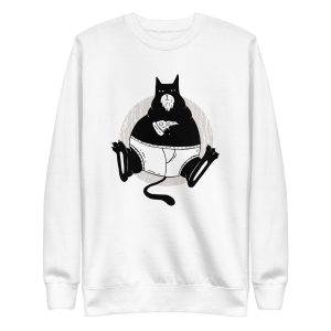 unisex-premium-sweatshirt-white-front-6aa4648ad9ea0.jpg Pizza Cat Sweatshirt