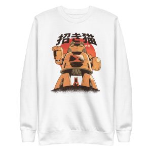 unisex-premium-sweatshirt-white-front-6aa464e1c1b8c.jpg Cat Mecha Robot Sweatshirt