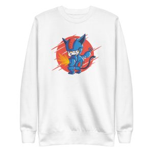 unisex-premium-sweatshirt-white-front-6aa4656881339.jpg Cyborg Cat Sweatshirt