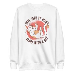 unisex-premium-sweatshirt-white-front-6aa4662d6a8cb.jpg Funny Sleep Cat Sweatshirt