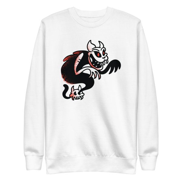 unisex-premium-sweatshirt-white-front-6aa466961fae2.jpg Boo Ghost Cat Sweatshirt