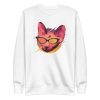 unisex-premium-sweatshirt-white-front-6aa72042397c3.jpg Party Cat With Sunglasses Sweatshirt