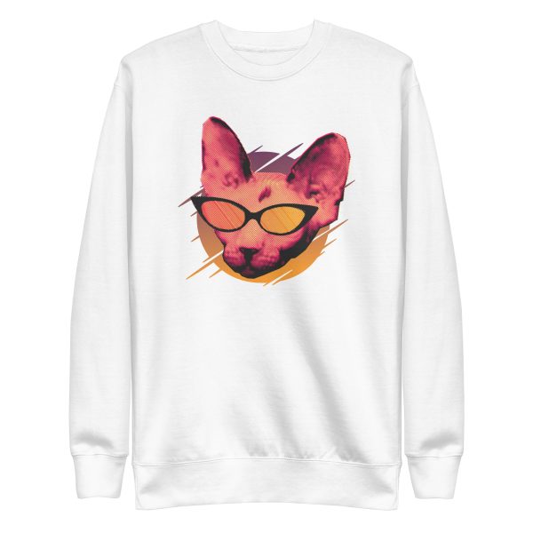 unisex-premium-sweatshirt-white-front-6aa72042397c3.jpg Party Cat With Sunglasses Sweatshirt
