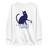 unisex-premium-sweatshirt-white-front-6aa721165ef02.jpg Rebel Cat Sweatshirt