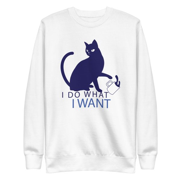 unisex-premium-sweatshirt-white-front-6aa721165ef02.jpg Rebel Cat Sweatshirt