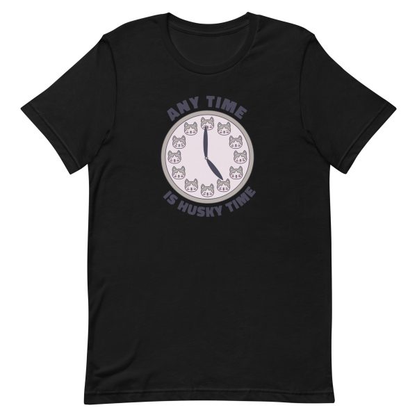 unisex-staple-t-shirt-black-front-6a9c78d164717.jpg Siberian Husky Dog Time T-Shirt