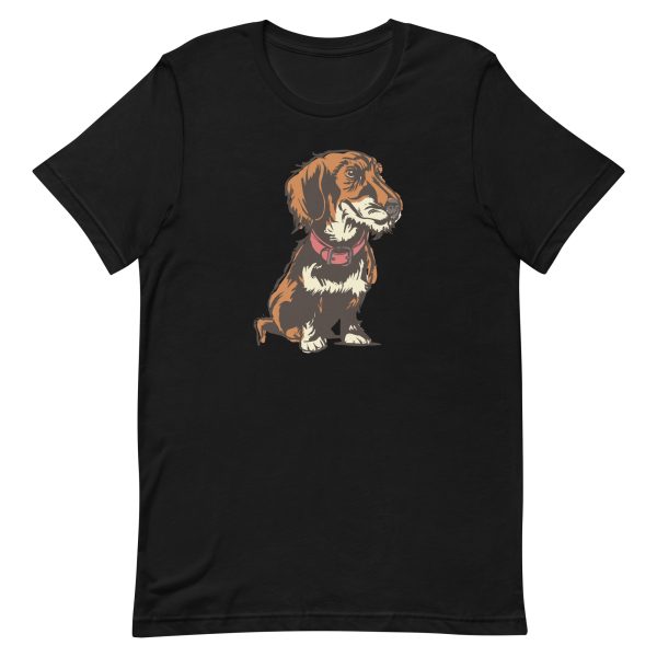 unisex-staple-t-shirt-black-front-6a9f8b507ae8e.jpg Wirehaired Dachshund T-Shirt