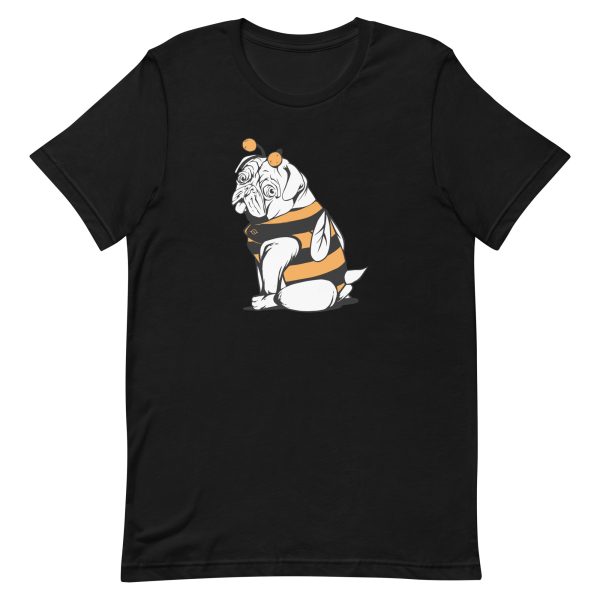 unisex-staple-t-shirt-black-front-6a9f97bb782d0.jpg Bee Pug Dog T-Shirt