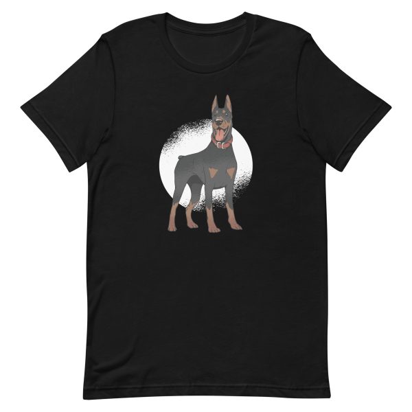 unisex-staple-t-shirt-black-front-6aa1cc5063ac1.jpg Doberman Dog T-Shirt