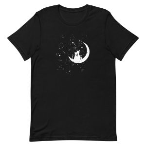 unisex-staple-t-shirt-black-front-6aa449a1d71f8.jpg Cat Moon Love T-Shirt