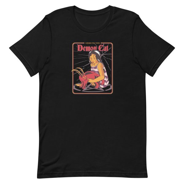 unisex-staple-t-shirt-black-front-6aa462f286305.jpg Demon Cat T-Shirt