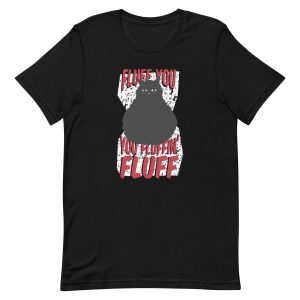 unisex-staple-t-shirt-black-front-6aa4631c09e1a.jpg Fluffy Cat T-Shirt