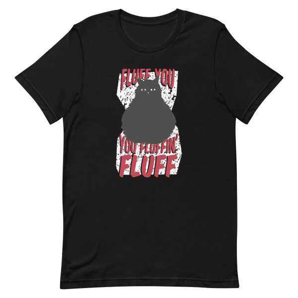 unisex-staple-t-shirt-black-front-6aa4631c09e1a.jpg Fluffy Cat T-Shirt