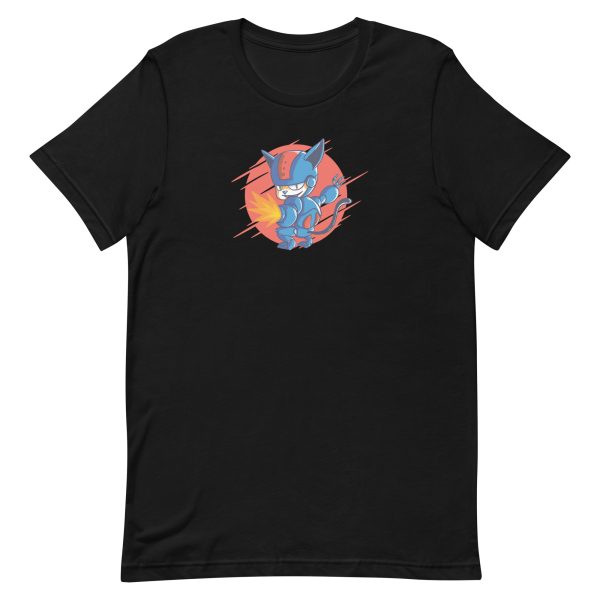 unisex-staple-t-shirt-black-front-6aa46567da385.jpg Cyborg Cat T-Shirt