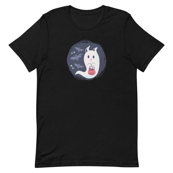 unisex-staple-t-shirt-black-front-6aa467bd959ba.jpg Ghost Cat T-Shirt