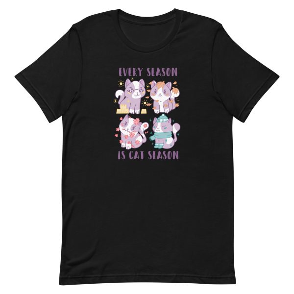 unisex-staple-t-shirt-black-front-6aa71fba2924f.jpg Cat Season T-Shirt