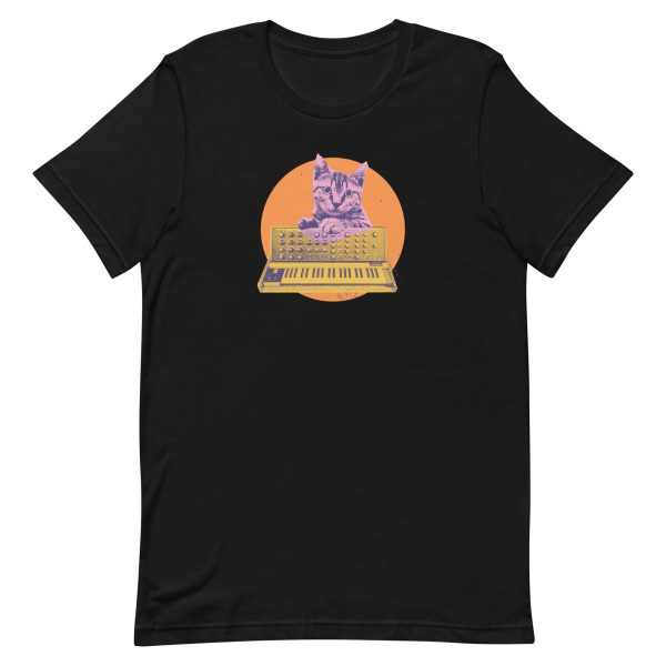 unisex-staple-t-shirt-black-front-6aa7208c5691d.jpg Cat Synthesizer T-Shirt