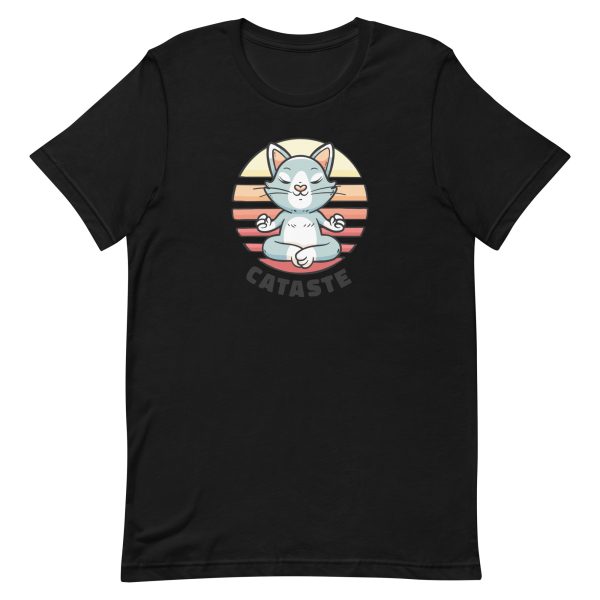 unisex-staple-t-shirt-black-front-6aa720be556aa.jpg Cat Namaste T-Shirt