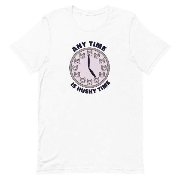 unisex-staple-t-shirt-white-front-6a9c78d16254b.jpg Siberian Husky Dog Time T-Shirt