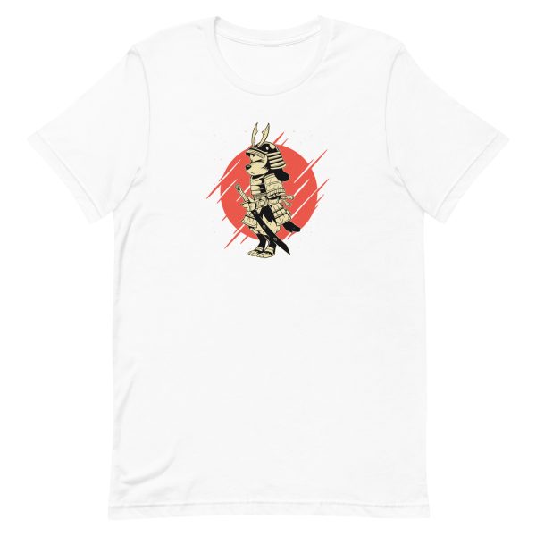 unisex-staple-t-shirt-white-front-6a9d822690112.jpg Samurai Dog T-Shirt