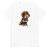 unisex-staple-t-shirt-white-front-6a9f8b50786e0.jpg Wirehaired Dachshund T-Shirt