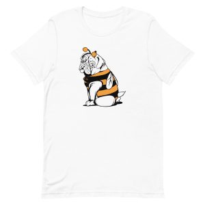 unisex-staple-t-shirt-white-front-6a9f97bb75ed6.jpg Bee Pug Dog T-Shirt