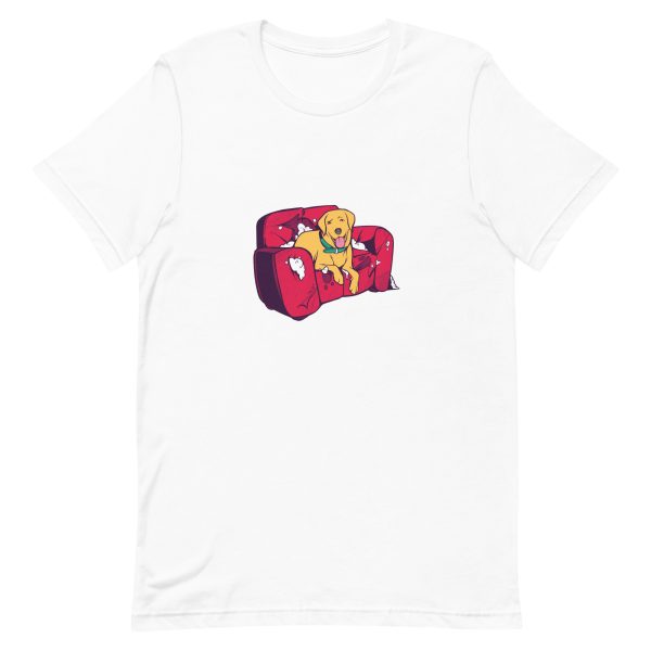 unisex-staple-t-shirt-white-front-6a9f99f9d0524.jpg Bad Dog Funny T-Shirt