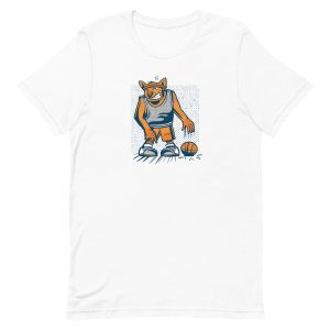 unisex-staple-t-shirt-white-front-6a9fd213acc0a.jpg Basketball Dog T-Shirt